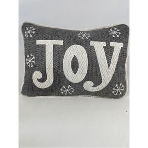 Secret Celebrity Holiday "JOY" Decorative Throw Pillow 13"X 17.5" Snowflake